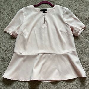 Banana Republic Pastel Pink Blouse Preppy Minimalist Capsule Cottage Office Sz M